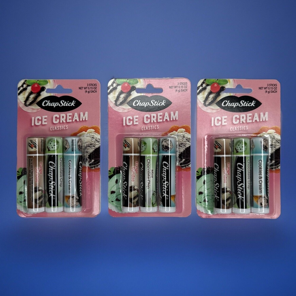 ChapStick Ice Cream Classic .15 oz Sticks (3 Pack) **LOT OF 3 = 9 STICKS TOTAL**